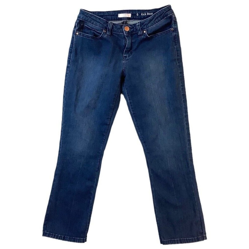 LC Lauren Conrad Kick Boot Blue Denim Jeans Womens Size 6 Stretch Mid-Rise